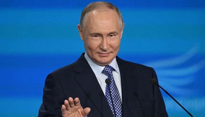 Russias President Vladimir Putin delivers a speech during a ceremony to present the all-Russian municipal award Service in Moscow, Russia, April 21, 2025. — Reuters