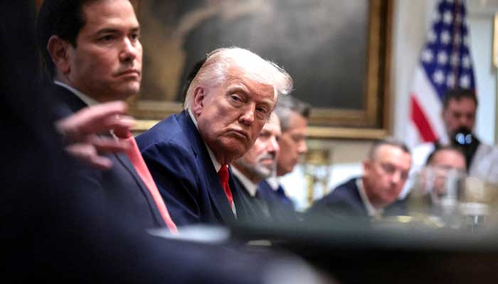 US President Donald Trump and Secretary of State Marco Rubio attend a cabinet meeting at the White House, in Washington, DC, US, October 9, 2025.— Reuters