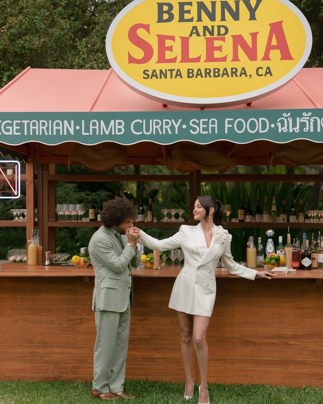 Selena Gomezs dress from wedding rehearsal revealed