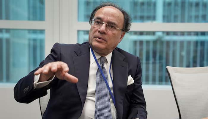Finance Minister Aurangzeb speaks during a Reuters interview at the 2025 annual IMF/World Bank Spring Meetings in Washington, DC, on April 25, 2025. — Reuters