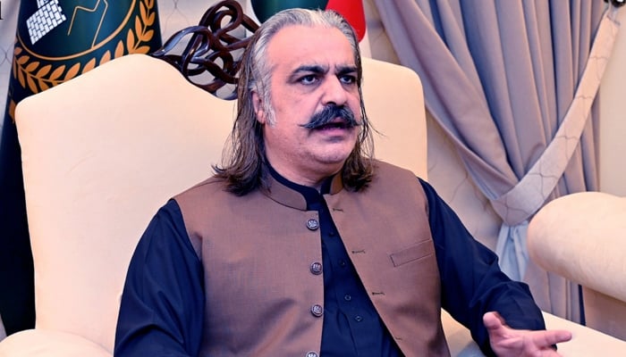 Khyber Pakhtunkhwa Chief Minister Ali Amin Gandapur chairing a meeting of Energy and Power Department in Peshawar on May 22, 2025. — NNI