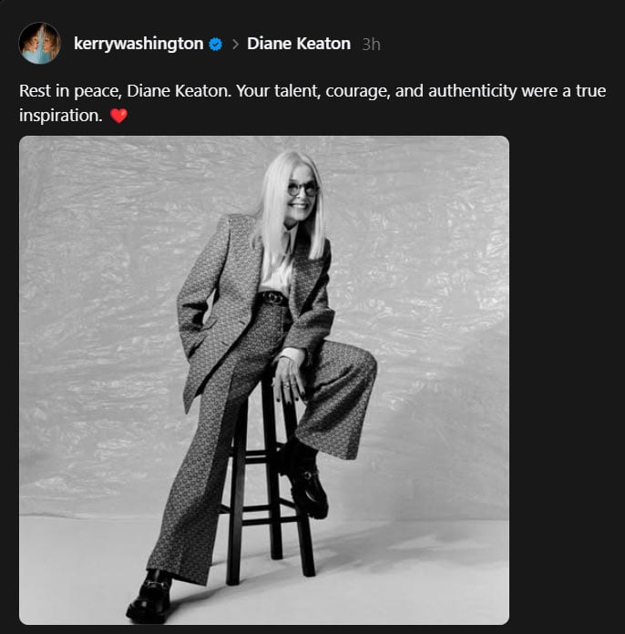 Hollywood reacts to Diane Keatons death