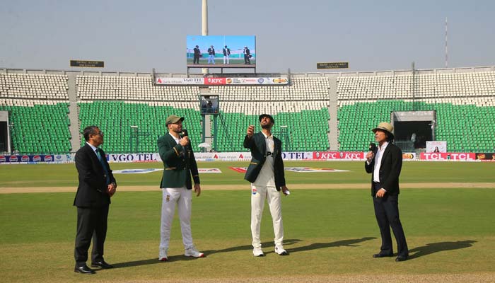 Pakistan and South Africa are present for of the first Test at Lahores Gaddafi Stadium on October 12, 2025. — Facebook@PakistanCricketBoard