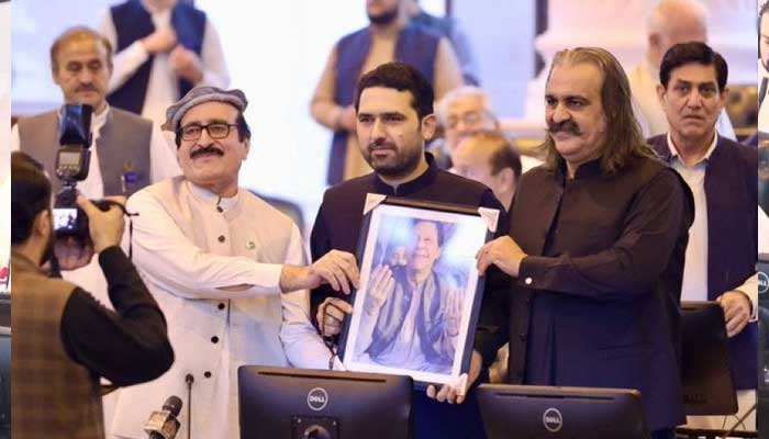 Newly-elected KP CM Sohail Afrid pictured during KP Assembly session on October 13, 2025. — X@BarristerGohar