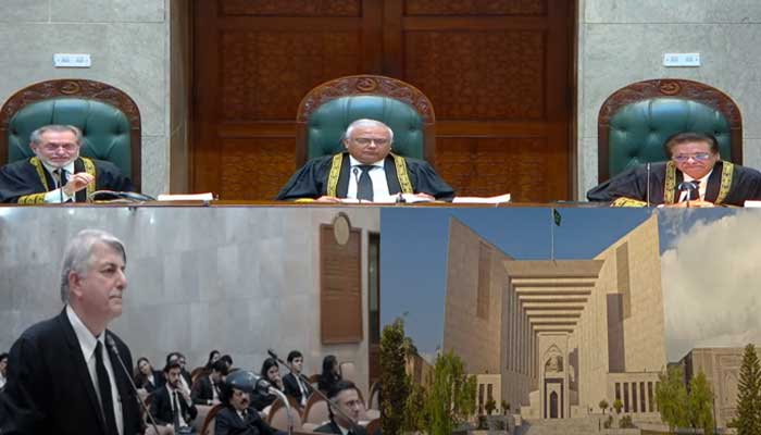 SC constitutional bench hears 26th Constitutional Amendment case on October 13, 2025. — Screengrab via YouTube @Supreme Court of Pakistan Proceedings
