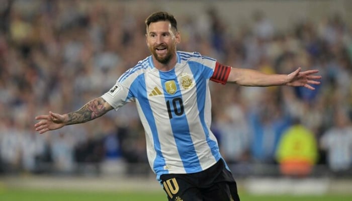 Argentinas forward Lionel Messi celebrates after scoring during the 2026 FIFA World Cup South American qualifiers football match between Argentina and Bolivia at the Mas Monumental stadium in Buenos Aires. — AFP/File