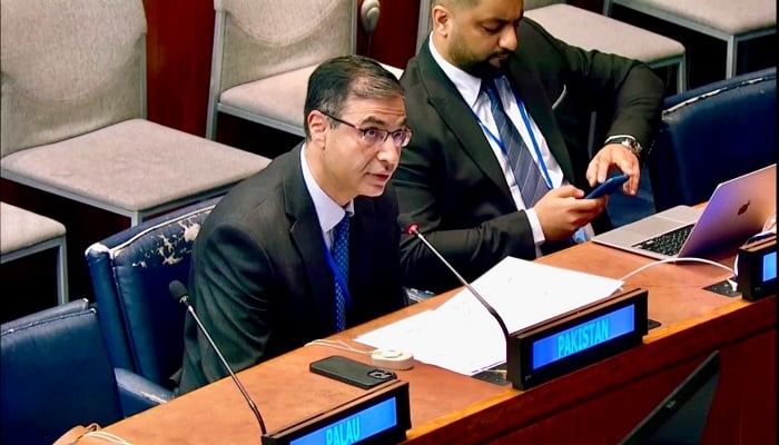 Asif Khan, a diplomat from Pakistan’s Permanent Mission to the UN, speaks at the 4th Committee Meeting on the Decolonisation Items on October 13, 2025. —X/PakistanUN_NY