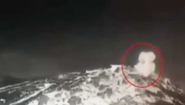 Smoke rises from an Afghan Taliban post after being struck by Pakistani forces on October 14, 2025. — Screengrab via Geo News