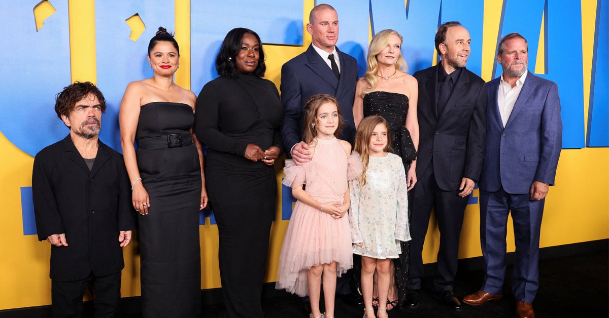 Peter Dinklage, Melonie Diaz, Uzo Aduba, Channing Tatum, Kirsten Dunst, Alissa Marie Pearson, Esme McSherry, Director Derek Cianfrance, and Co-Writer Kirt Gunn attend the film premiere of Roofman at the Paramount Theatre in Los Angeles, California, U.S., September 29, 2025. REUTERS/Etienne Laurent
