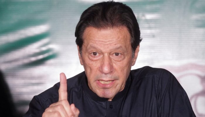 Former prime minister Imran Khan gestures as he speaks to the members of the media at his residence in Lahore. — Reuters/File