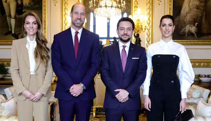 Prince William and Kate Middleton with Crown Prince Al Hussein bin Abdullah II and Princess Rajwa