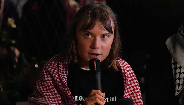 Swedish activist Greta Thunberg attends a press conference arranged by the Global Movement to Gaza Sweden in connection with the arrival of the released Swedish participants in the Global Sumud Flotilla, in Stockholm, Sweden, October 7, 2025. — Reuters