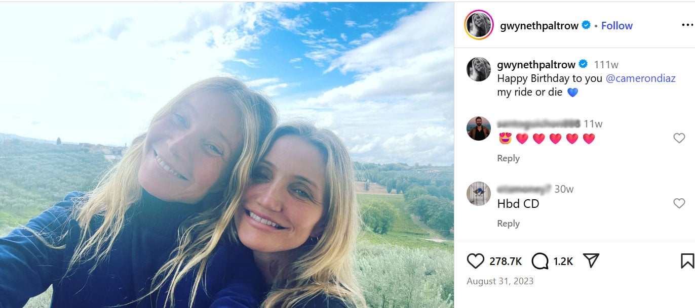 Gwyneth Paltrow recalls her last wild drunken night with Cameron Diaz