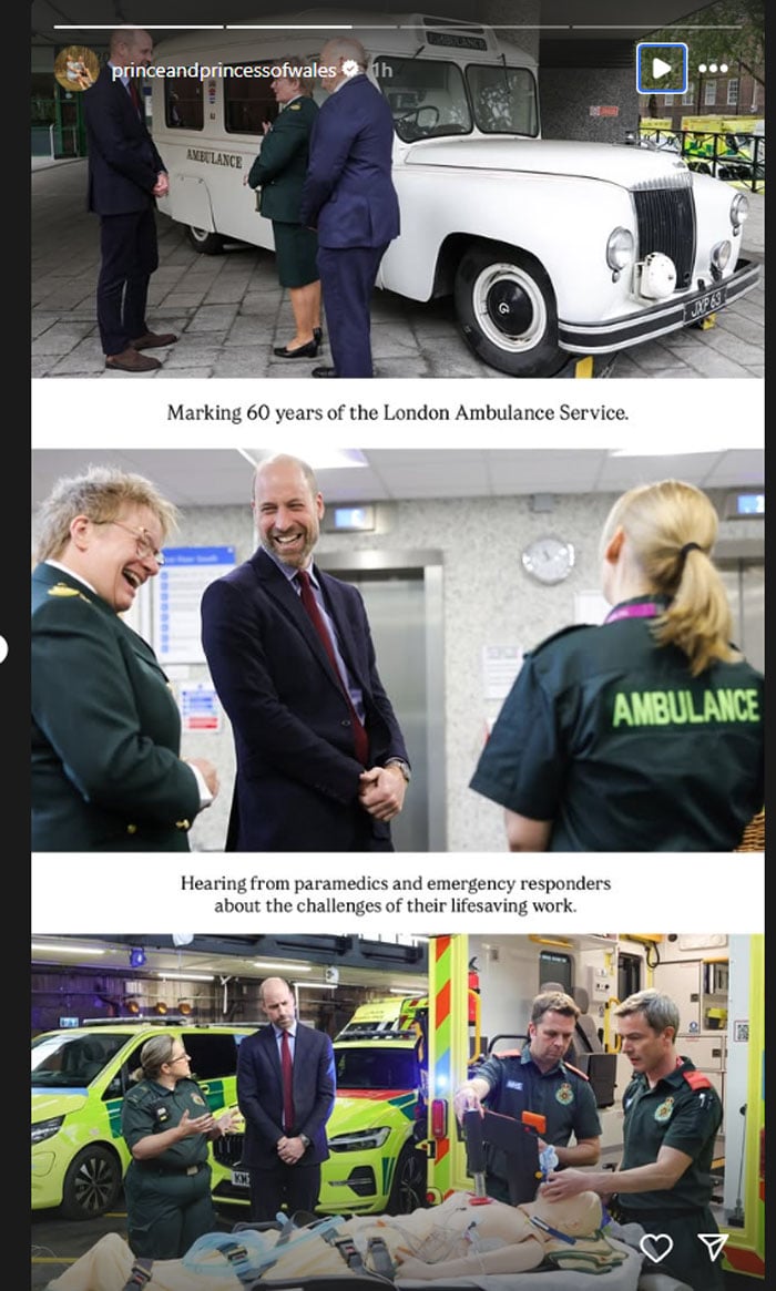 Prince William marks 60 years of London Ambulance Service