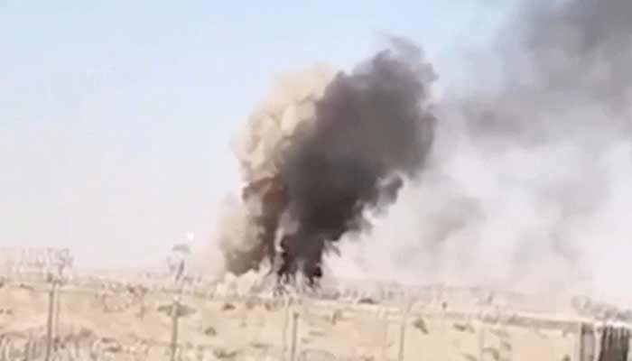 Smoke rises, in this still image from handout video, show Pakistani forces conducting a drone strike on an Afghan Taliban border post, in Spin Boldak, Afghanistan, October 15, 2025. — Reuters