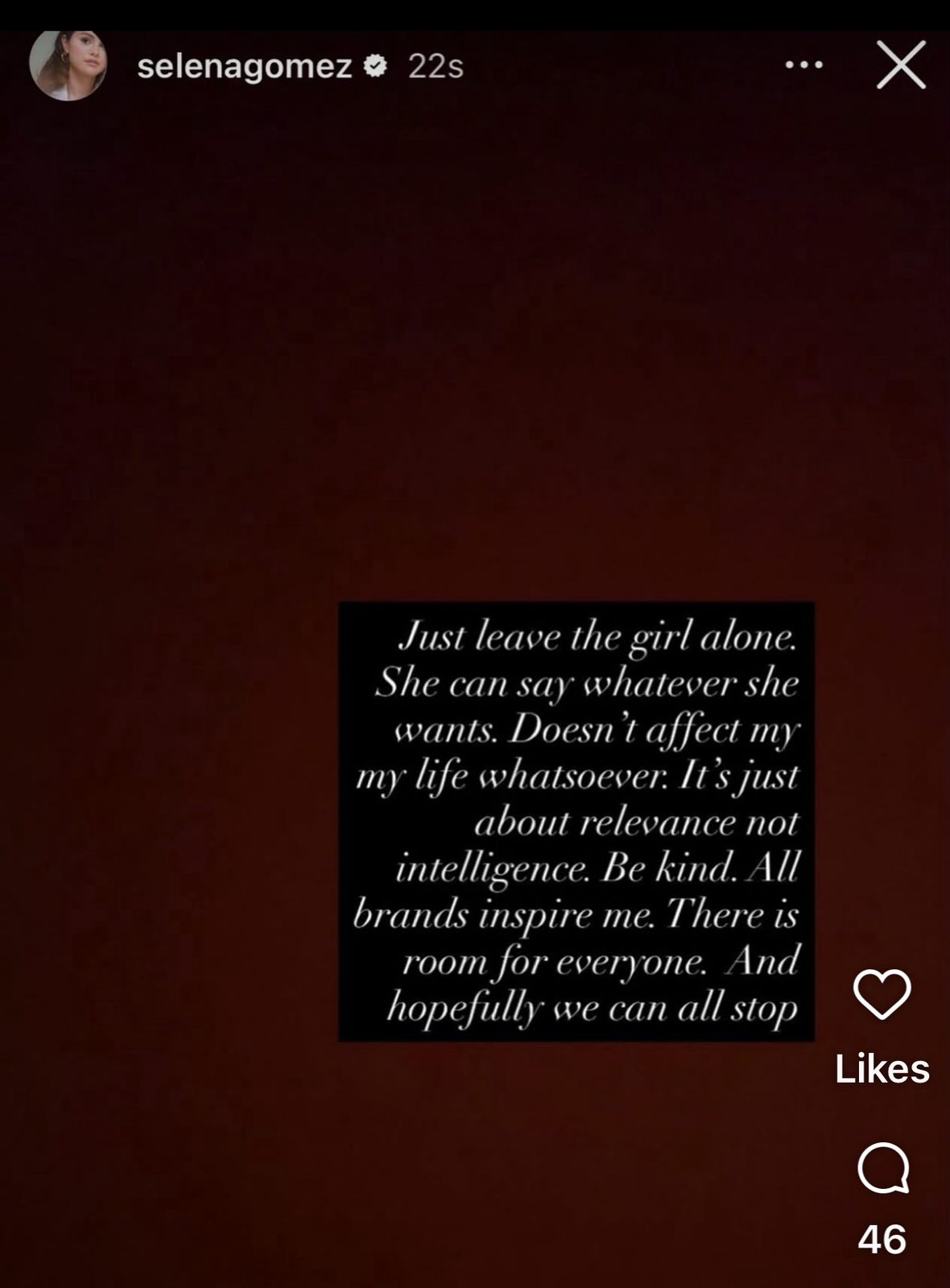 Selena Gomez responds to Hailey Biebers comparison dig
