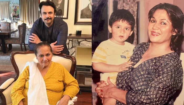 A collage of images shared by Usman Mukhtar with his mother. — Instagram@mukhtarhoonmein