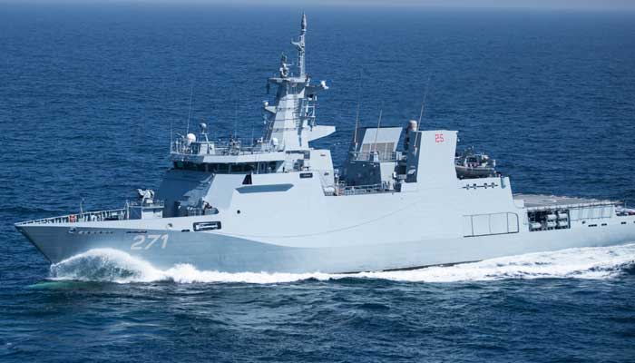 A representational image showing Pakistan Navy Ship Yarmook at sea. — PN DGPR/File