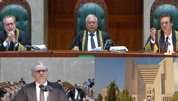 SC constitutional bench hears 26th Constitutional Amendment case on October 22, 2025. — Screengrab via YouTube @Supreme Court of Pakistan Proceedings