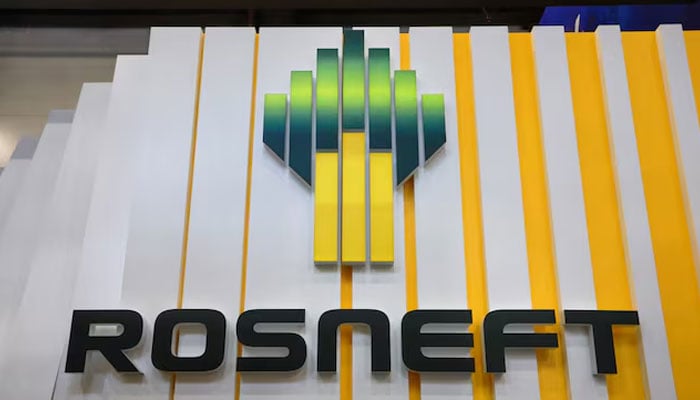 A view shows a board with the logo of Russias oil producer Rosneft at the St Petersburg International Economic Forum (SPIEF) in Saint Petersburg, Russia, June 5, 2024. — Reuters