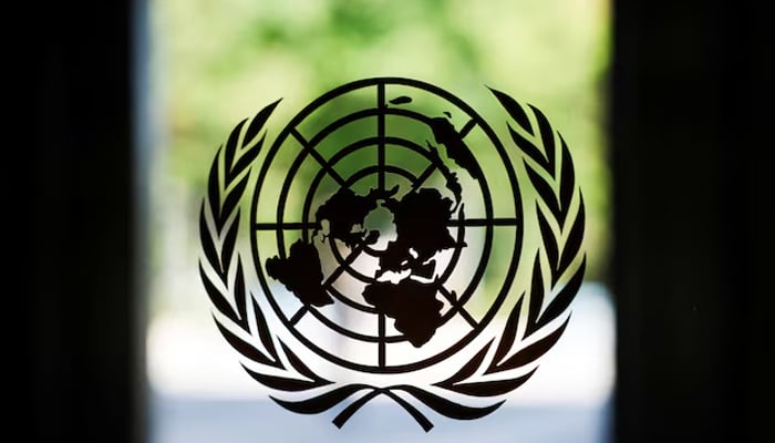 The United Nations logo adorns a window at UN headquarters in New York City, US, September 18, 2025. — Reuters