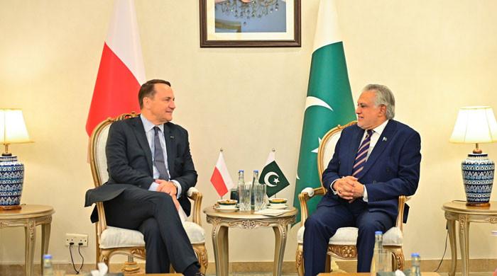 Poland DPM Sikorski in Pakistan on two-day official visit