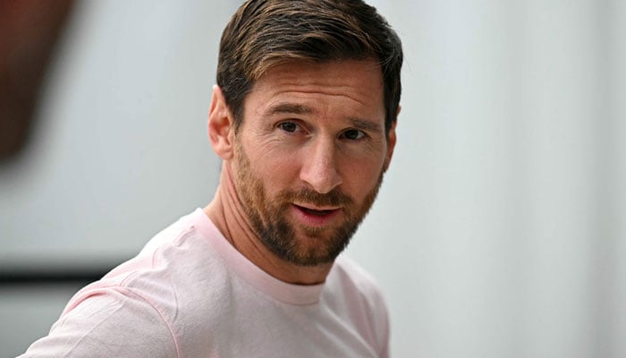 Inter Miamis Argentine forward Lionel Messi arrives for the Major League Soccer (MLS) regular season football match between Inter Miami CF and New England Revolution at Chase Stadium in Fort Lauderdale, Florida, on October 4, 2025. — AFP