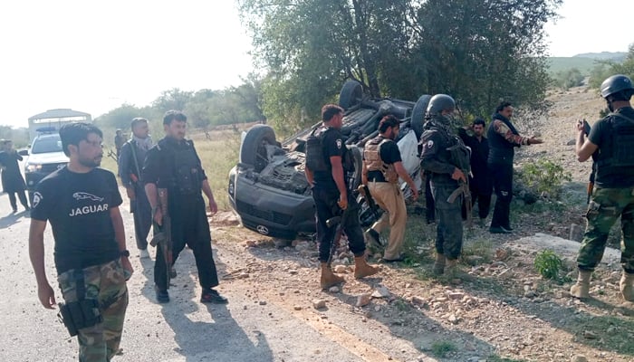 Security personnel inspect the site of the blast in Hangu, Khyber Pakhtunkhwa, on October 24, 2025. — Reporter