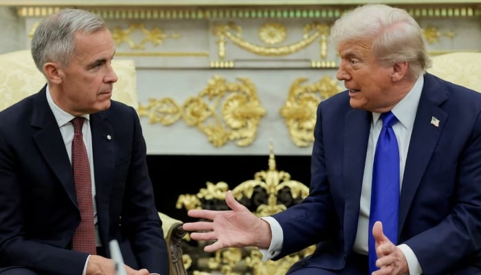 US President Donald Trump and Canadas Prime Minister Mark Carney meet in the Oval Office at the White House in Washington, DC, US, October 7, 2025. — Reuters