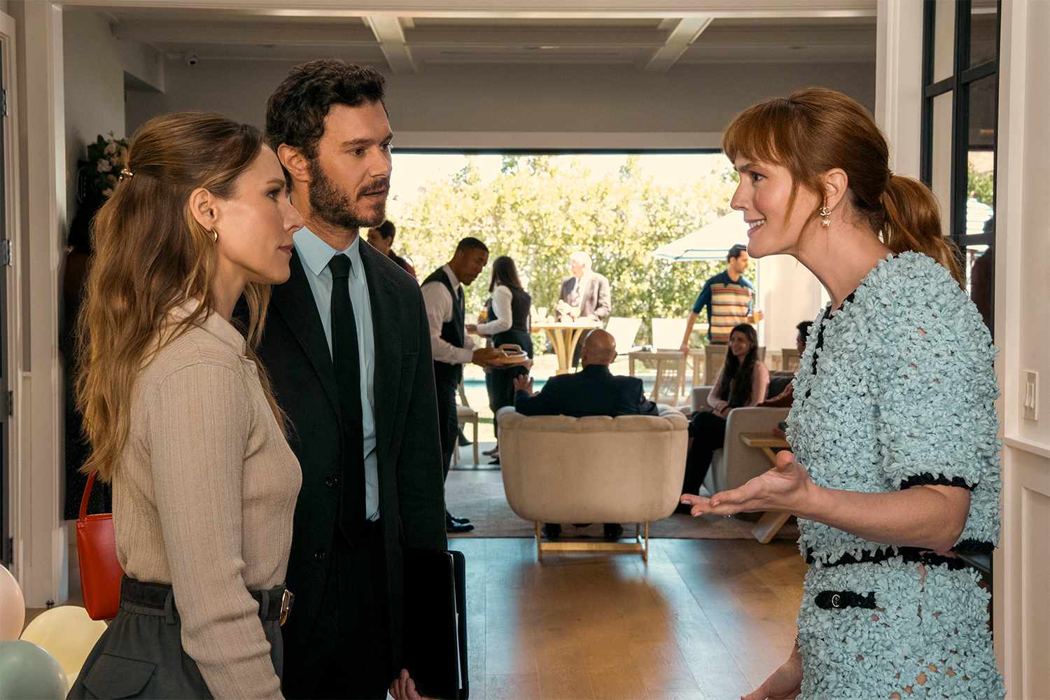 Adam Brody, Leighton Meester, and Kristen Bell in Nobody Wants This seaosn 2credit: Netflix/Nobody Wants This