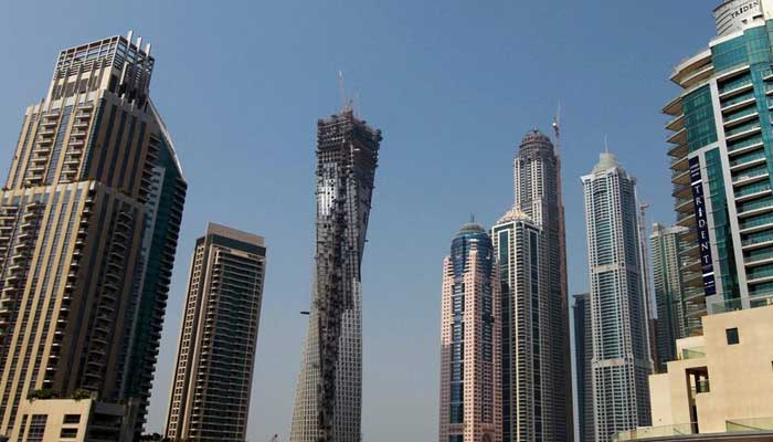 Real estate property under construction is seen near the Dubai Marina, September 27, 2011. — Reuters