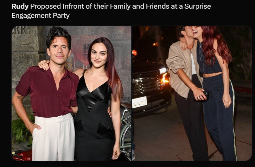 Camila Mendes and Rudy Mancuso got engaged in surprise engagement party