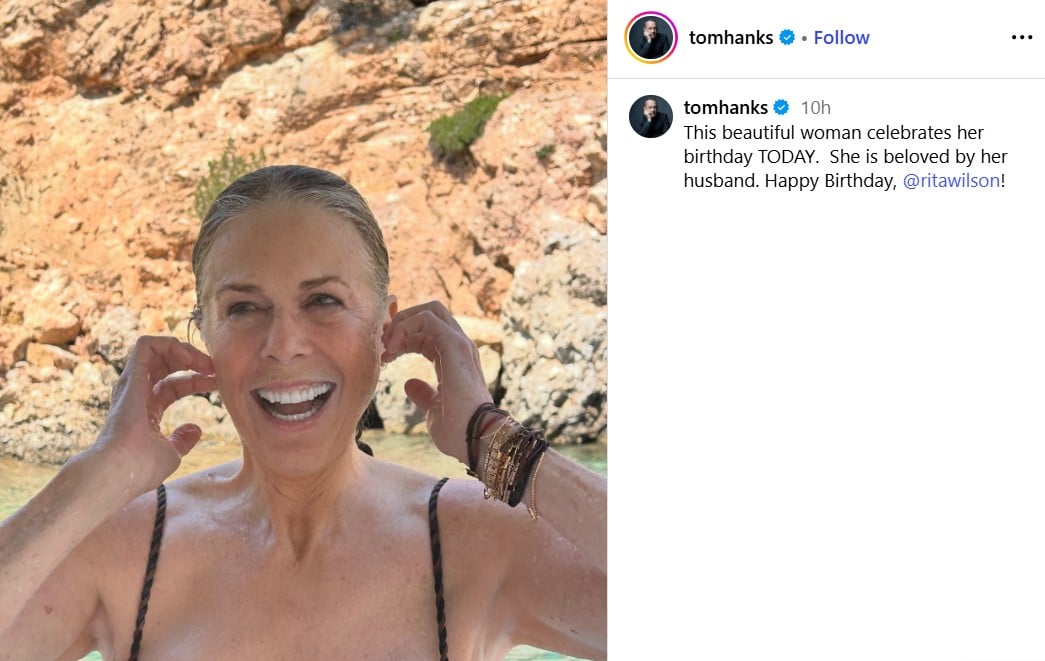 Tom Hanks celebrates wife Rita Wilsons 69th birthday