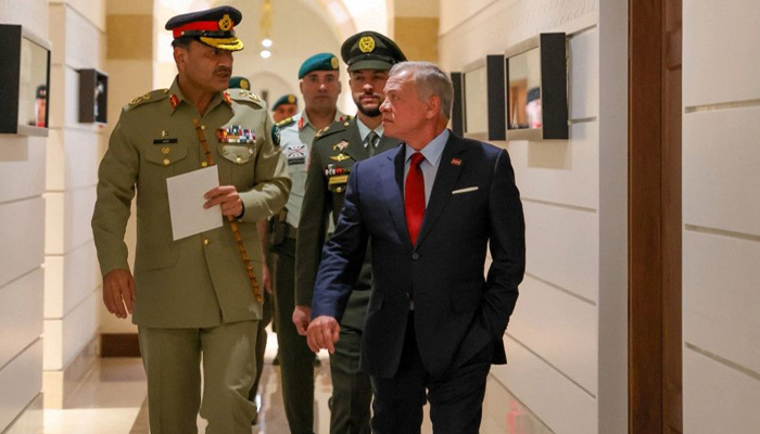 Chief of Army Staff (COAS) Field Marshal Syed Asim Munir during his meeting with Jordans King Abdullah II ibn Al Hussein, October 27, 2025. — ISPR