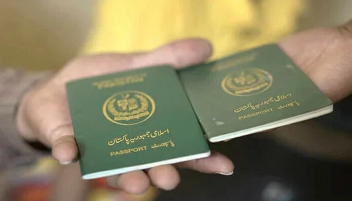 This file photo shows books of Pakistani passports. — AFP