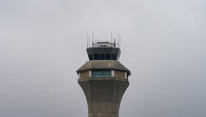 The air traffic control tower at Newark Liberty International Airport is seen in Newark, New Jersey, US, May 9, 2025. — Reuters
