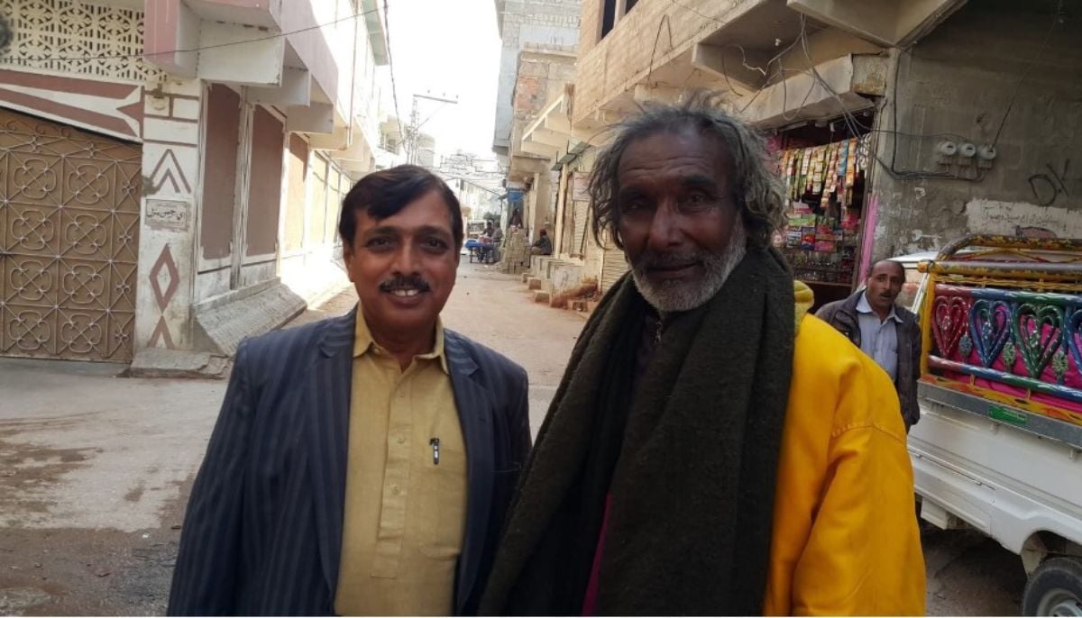 Historian Dr Muhammad Ali Manjhi (left) photographed with Mushtaq Kamlani. — Photo via author