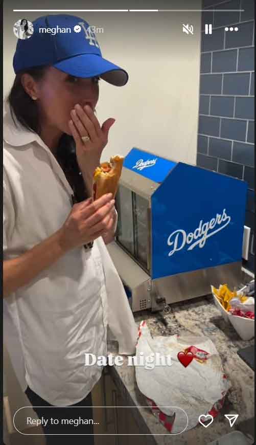 Unbothered by booing at Dodgers game, Meghan Markle celebrates date night
