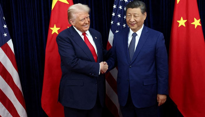 US President Donald Trump shakes hands with Chinese President Xi Jinping as they hold a bilateral meeting at Gimhae International Airport, on the sidelines of the Asia-Pacific Economic Cooperation (APEC) summit, in Busan, South Korea, October 30, 2025. — Reuters