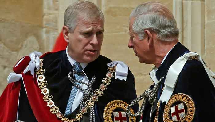 King Charles with his younger brother Andrew