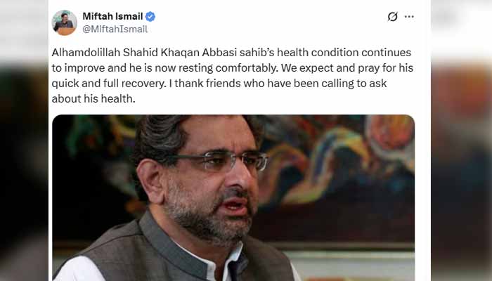 Ex-PM Shahid Khaqan Abbasi hospitalised after chest pain