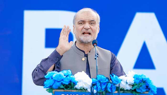 JI chief Hafiz Naeem ur Rehman addresses a ceremony in this undated image. — X/JIPOfficial