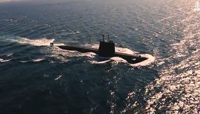 Pakistan Navys submarine can be seen in this screengrab. — Youtube/Pakistan Navy
