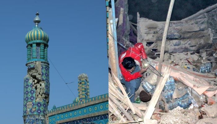 Aftermath of Blue Mosque after 6.3 magnitude earthquake hit Afghanistan