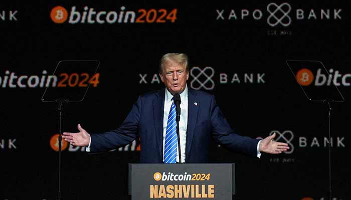 US President Donald Trump speaks at Bitcoin 2024 event in Nashville, Tennessee, US, July 27, 2024. — Reuters