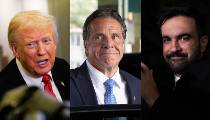 A collage of US President Donald Trump, former New York governor Andrew Cuomo, and Democratic candidate for New York City mayor, Zohran Mamdani. — Reuters