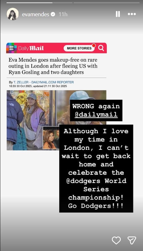 Eva Mendes calls out fake news again