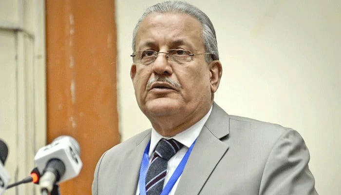 Former Senate chairman Mian Raza Rabbani addresses an event. — Radio Pakistan/File