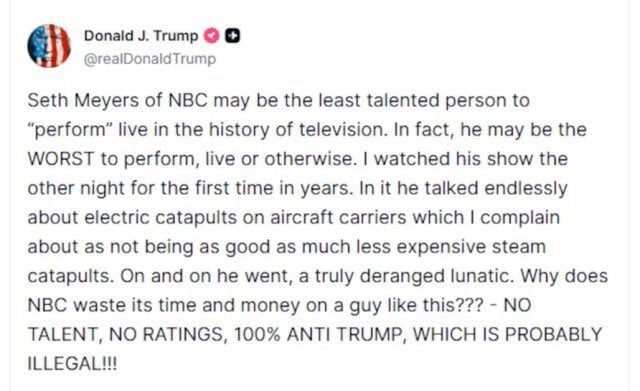 Seth Meyers hits back at his big critic