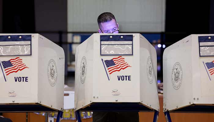 A man votes in the New York City mayoral election at a polling site in the Manhattan borough of New York City, US, November 4, 2025. — Reuters
